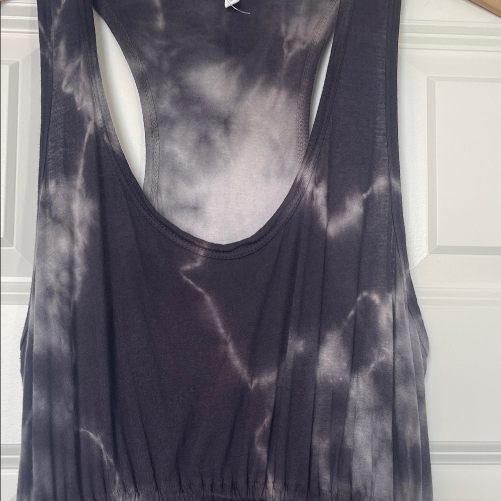 Sundry for Evereve Purple and Gray Tie-Dye Midi Dress - Picture 5 of 9
